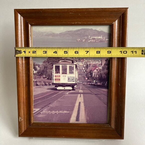 Vintage San Francisco Framed Photograph Trolley Car Alcatraz CA California - Picture 3 of 6